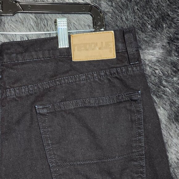 Neo Blue Skater Jean Shorts Mens 38 Black Made in USA Vintage Denim - Picture 8 of 10